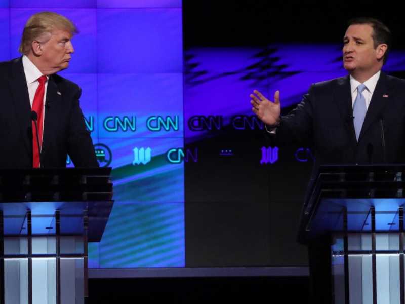 I due candidati Trump e Cruz