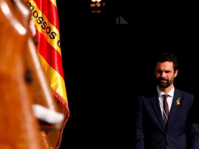 Roger Torrent, il nuovo presidente del Parlamento catalano. Foto LaPresse/AFP 