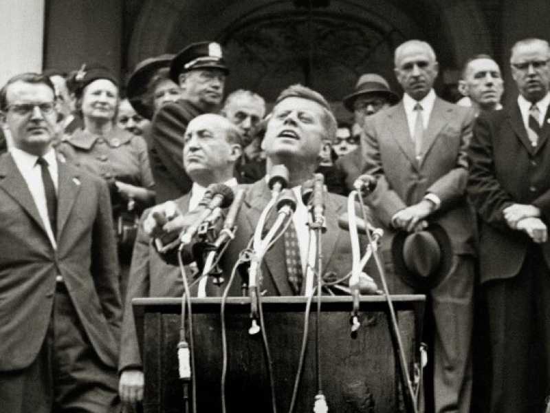 Un discorso di John F. Kennedy (foto LaPresse)
