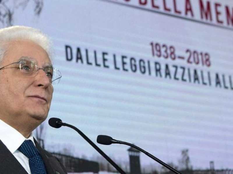 Mattarella alle celebrazioni del Giorno della memoria (foto LaPresse)