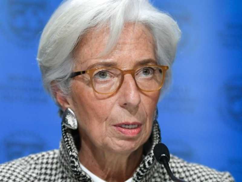 Christine Lagarde al World economic forum di Davos (foto LaPresse)