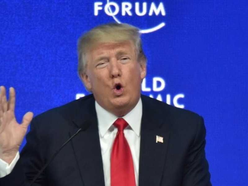 Donald Trump a Davos (foto LaPresse)
