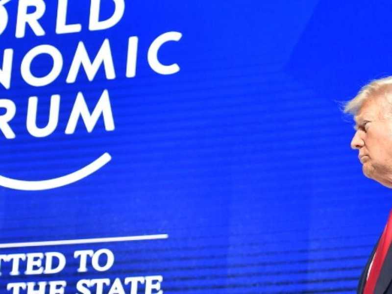 Donald Trump a Davos (foto LaPresse)