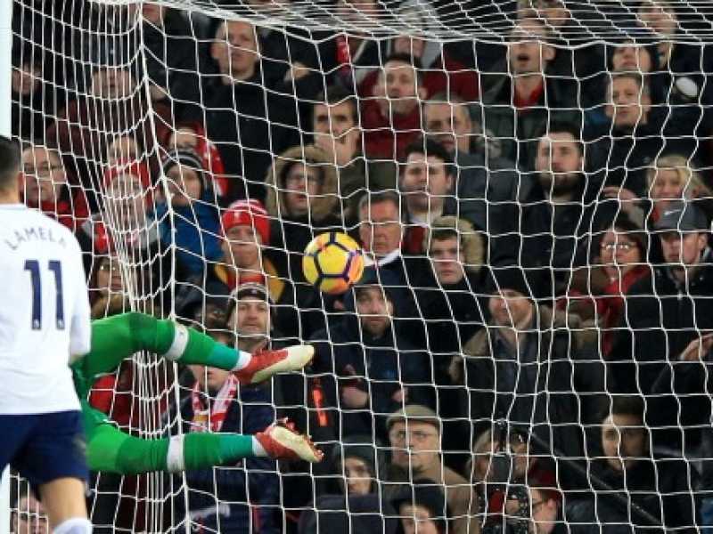 Il gol di Victor Wanyama durante Tottenham Hotspur- Liverpool (foto LaPresse)