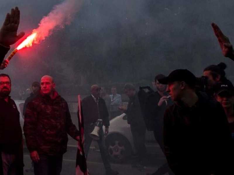 Una manifestazione di Forza Nuova a Roma (foto LaPresse)