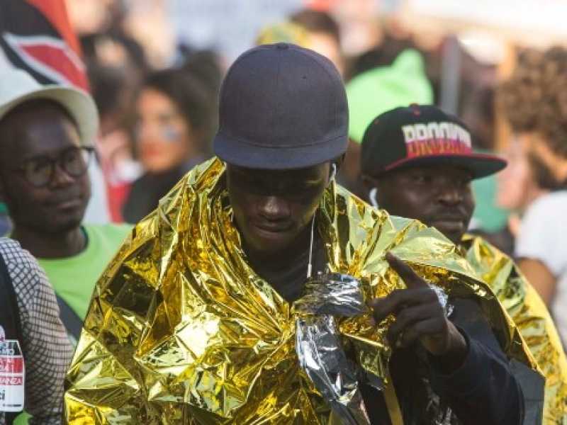 Il corteo nazionale contro il razzismo a Roma (foto LaPresse)