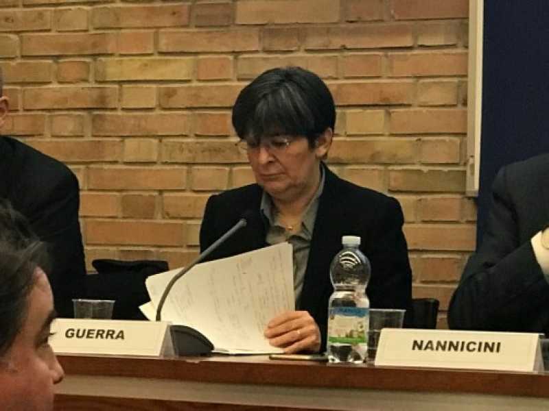 Da sinistra Alberto Bagnai,. Cecilia Guerra e Tommaso Nannicini (foto Allegranti) 