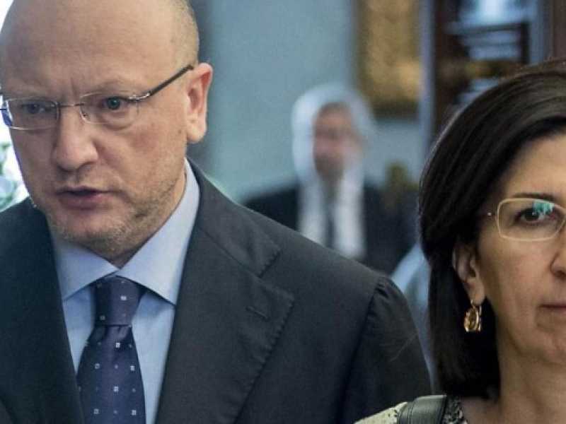 Marcella Panucci  con il presidente di Confindustria, Vincenzo Boccia (foto LaPresse)