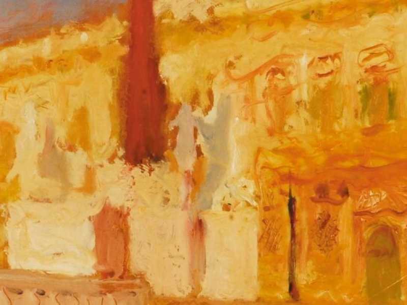 Con &ldquo;La sera a Roma&rdquo; (Mondadori), Vanzina  osserva la citt&agrave; nel suo torpore e nel suo magnifico declino, dipingendola nei colori caldi dei tramonti di Carlo Quaglia (sopra, &ldquo;La Consulta&rdquo;, 1949)