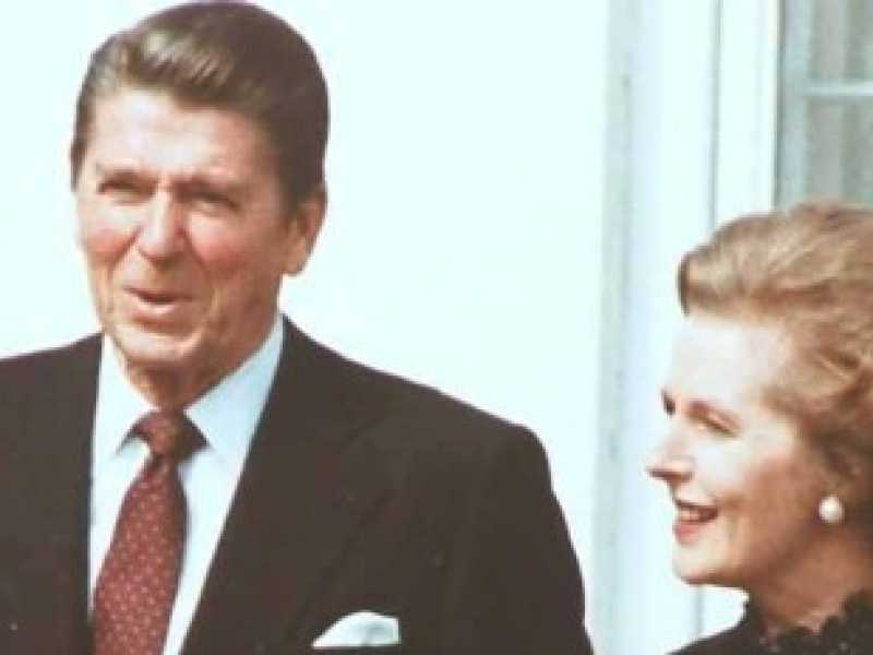 Ronald Reagan e Margaret Thatcher (foto LaPresse)