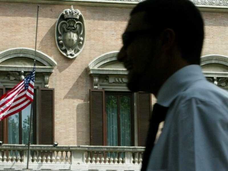 L'ambasciata Usa in via Veneto a Roma (foto LaPresse)