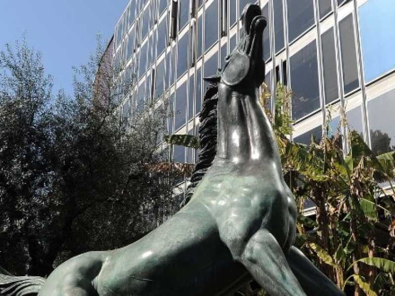 Il c avallo di Viale Mazzini (foto LaPresse)