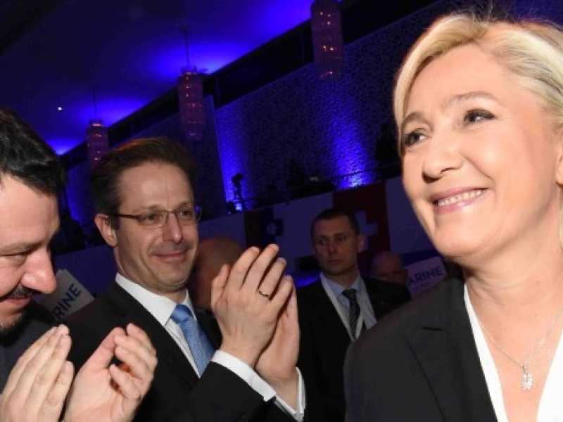 Matteo Salvini e Marine Le Pen (foto LaPresse)