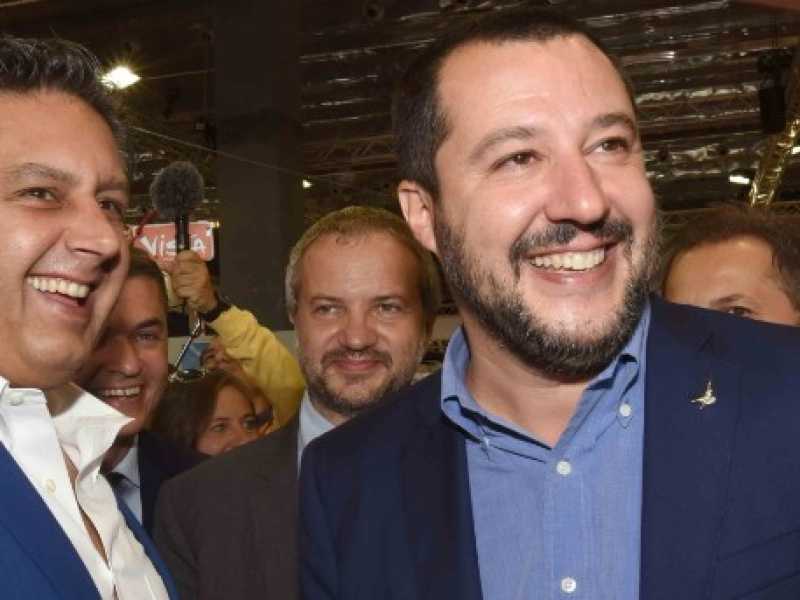 Giovanni Toti e Matteo Salvini. Foto LaPresse