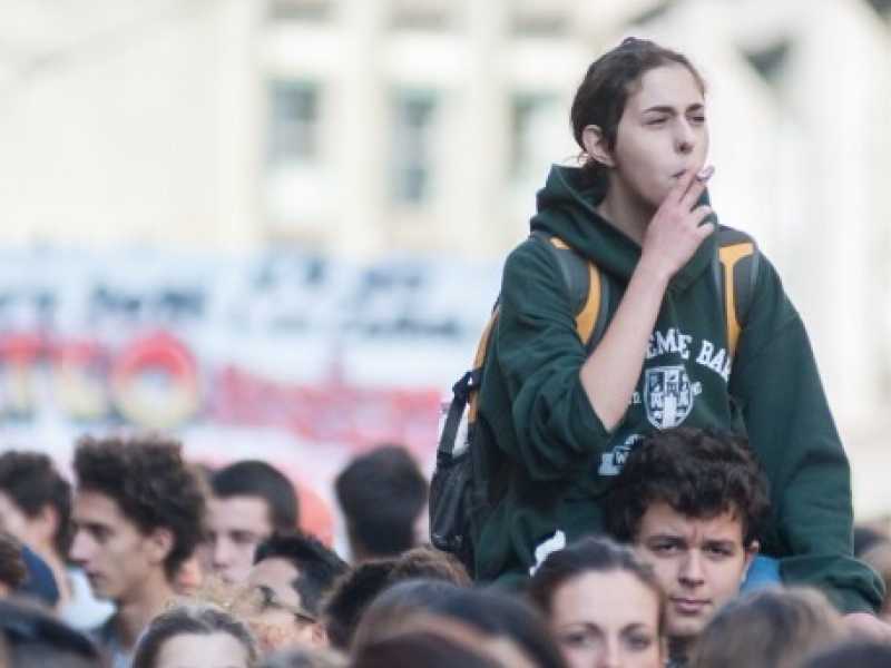 Un corteo contro la Buona Scuola e il Jobs Act (foto Piero Cruciatti /LaPresse)