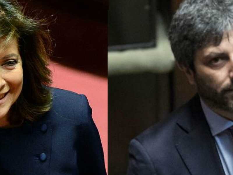 Maria Elisabetta Alberti Casellati e Roberto Fico (foto LaPresse)