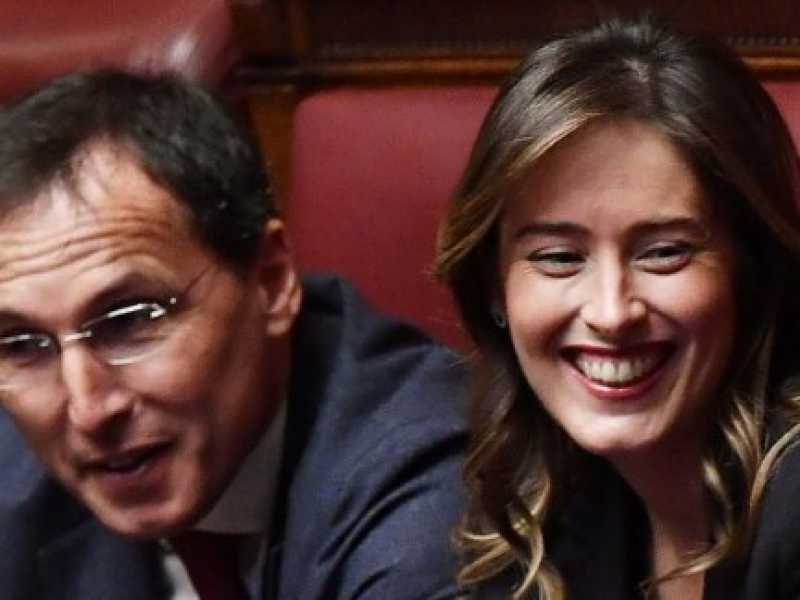 Francesco Boccia con Maria Elena Boschi (foto LaPresse)