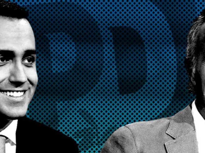 Luigi Di Maio e Marco Travaglio (elaborazione grafica Il Foglio)