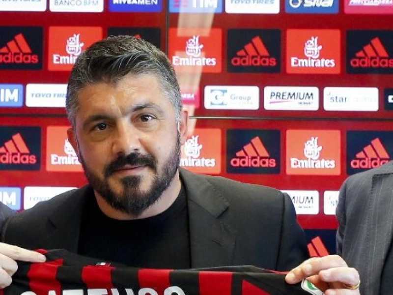 Marco Fassone , Gennaro Gattuso , Massimiliano Mirabelli (foto LaPresse)