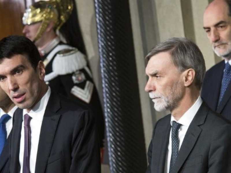 Andrea Marcucci, Maurizio Martina, Graziano Delrio, Matteo Orfini (foto LaPresse)