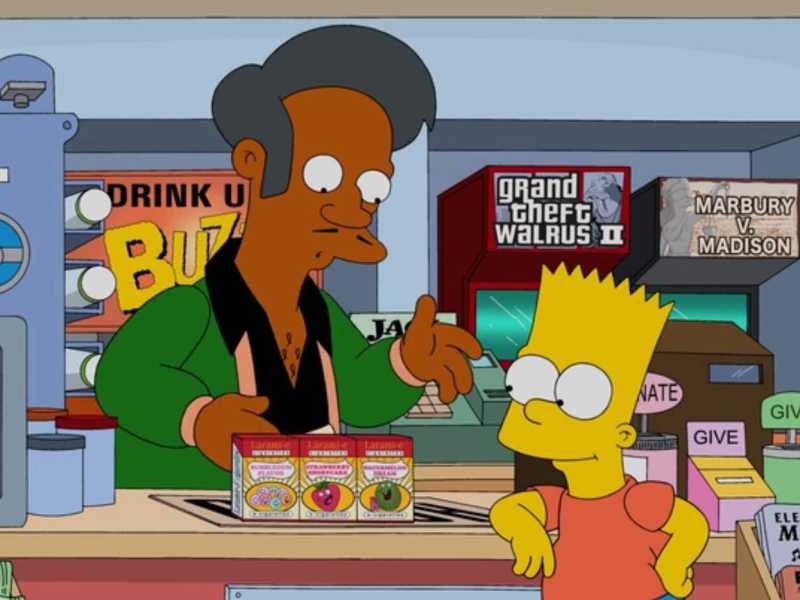 Apu e Bart Simpson 