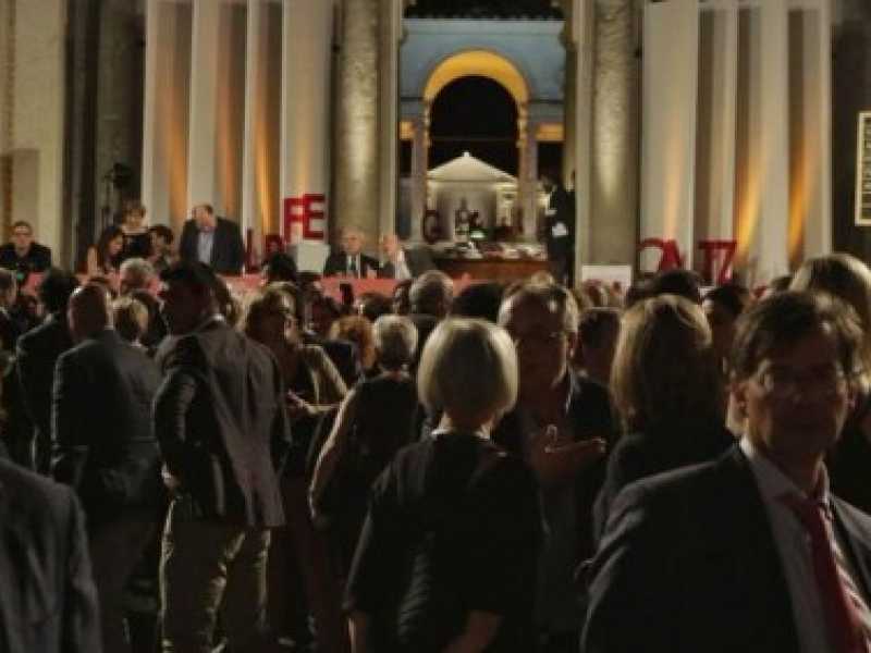 Un'immagine della finalissima del Premio Strega al Museo Nazionale Etrusco di Villa Giulia (foto LaPresse)