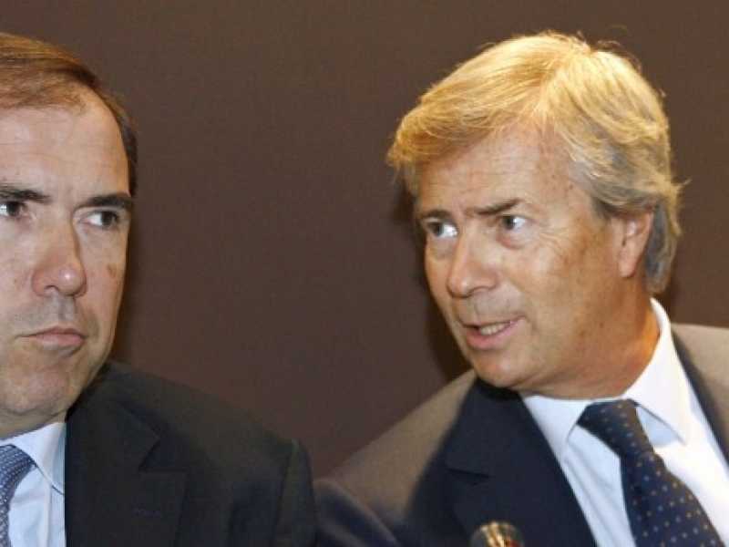 Vincent Bollor&eacute; e Gilles Alix. Foto LaPresse 