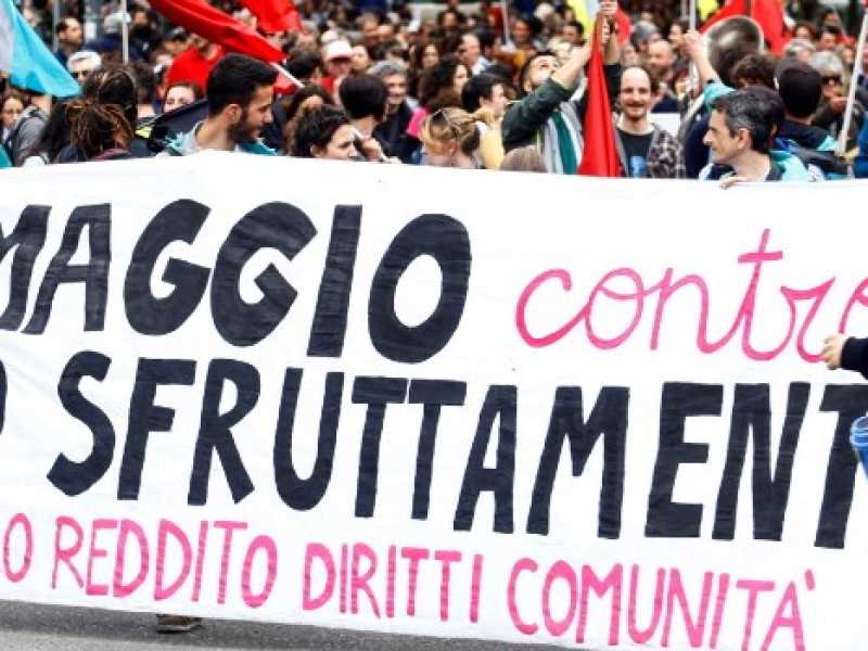 Milano, corteo del Primo maggio. Foto LaPresse