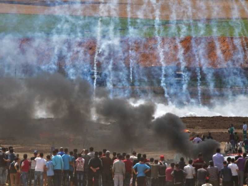 Tensioni a Gaza per l'apertura dell'ambasciata americana a Gerusalemme (foto LaPresse)