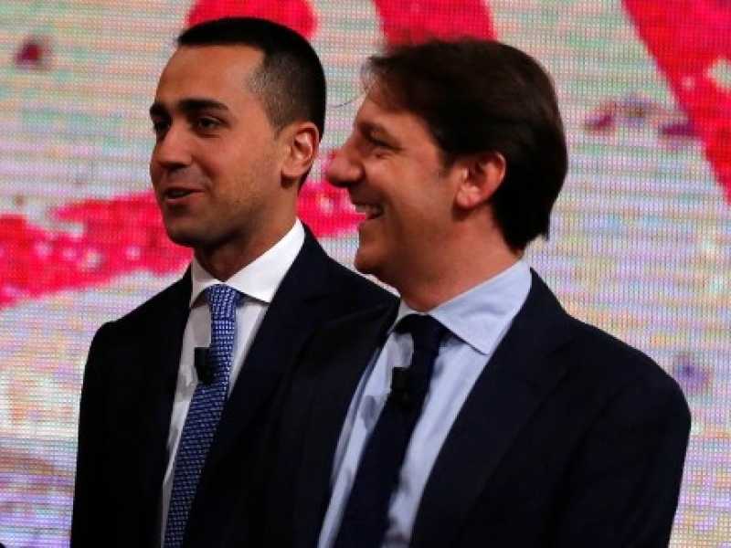 Alessandra Pesce, Luigi Di Maio, Pasquale Tridico e Lorenzo Fioramonte. Foto LaPresse
