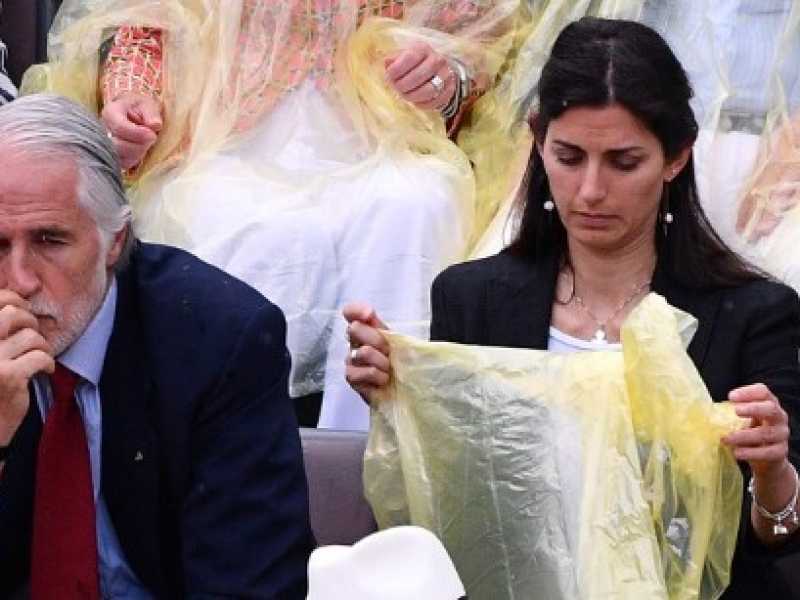 Virginia Raggi al Foro Italico domenica scorsa (foto LaPresse)