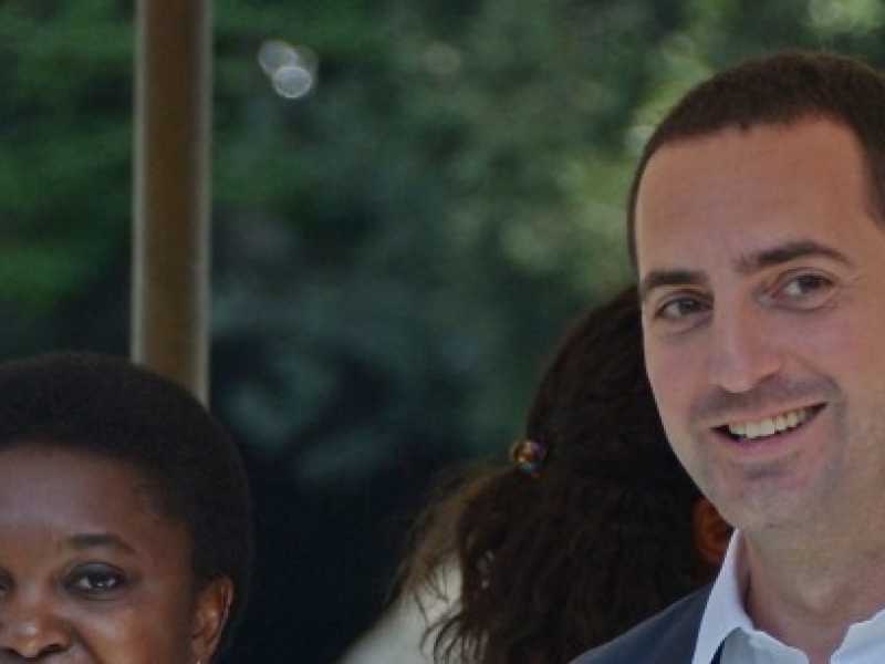 Vincenzo Spadafora con l'ex ministro C&eacute;cile Kyenge (LaPresse)