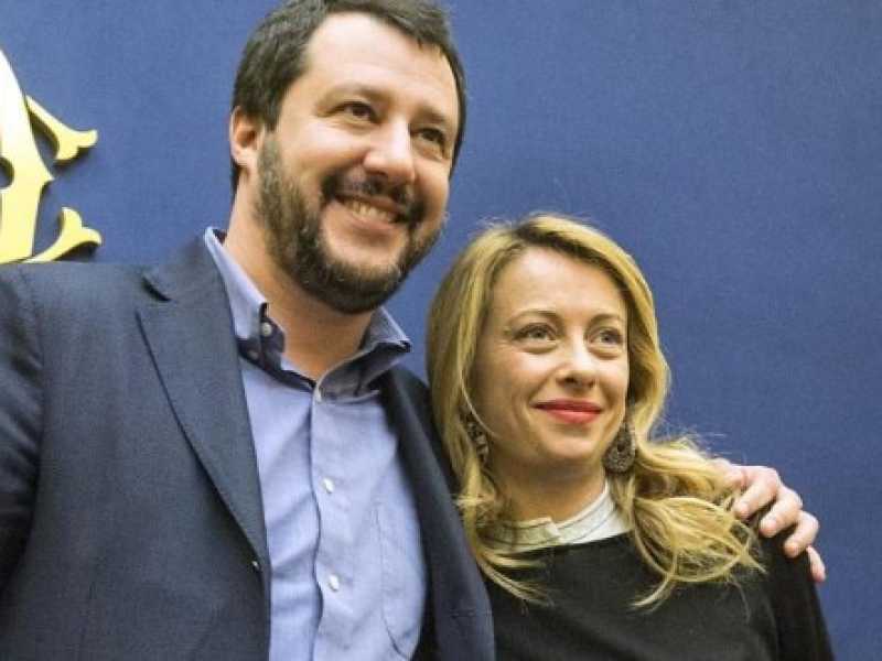 Matteo Salvini e Giorgia Meloni (foto LaPresse)