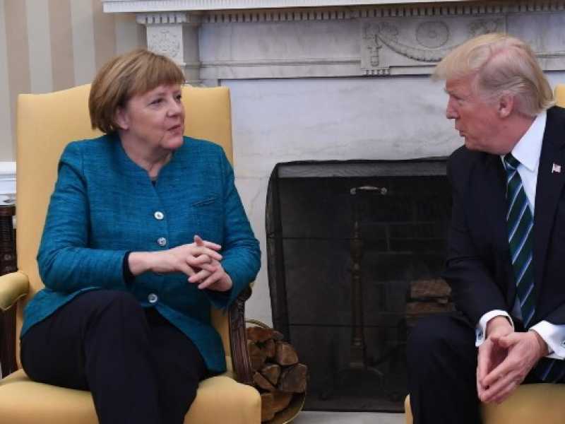 Angela Merkel e Donald Trump (foto LaPresse)
