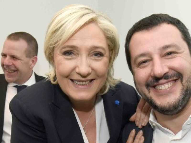 Marine Le Pen e Matteo Salvini (foto LaPresse)