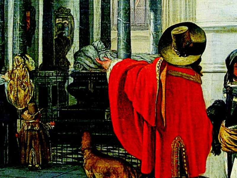 Emanuel de Witte, &ldquo;La tomba di Guglielmo I d&rsquo;Orange nella chiesa nuova di Delft&rdquo;, 1656 (Lille, Palais des Beaux-Arts)