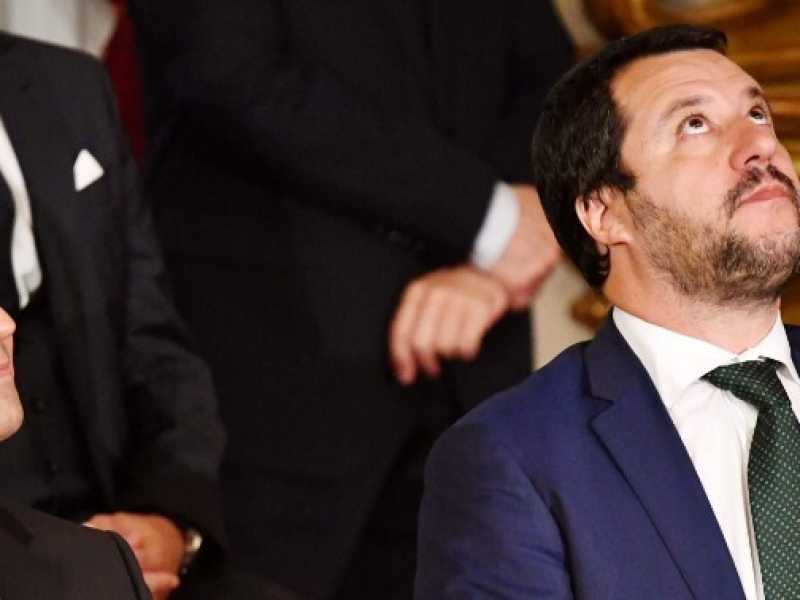 Luigi Di Maio e Matteo Salvini al Quirinale. Giuramento del governo Conte (foto LaPresse)