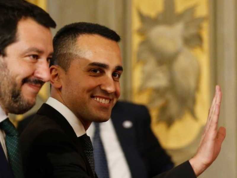 Salvini e Di Maio al Quirinale. Giuramento del governo Conte (foto LaPresse)