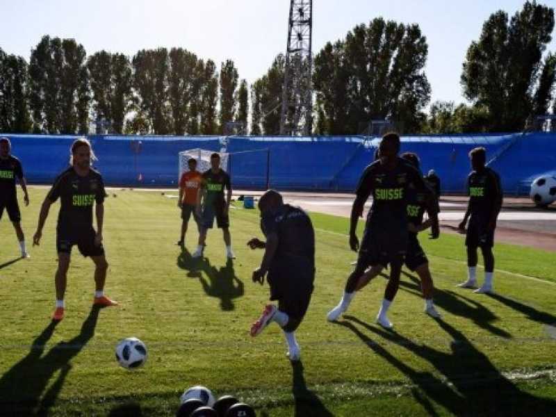 La Svizzera mentre si allena nel centro di allenamento della Akademija Togliatti (foto LaPresse)