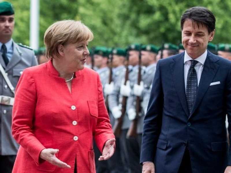 Cancelleria federale - Giuseppe Conte incontra Angela Merkel (foto LaPresse)