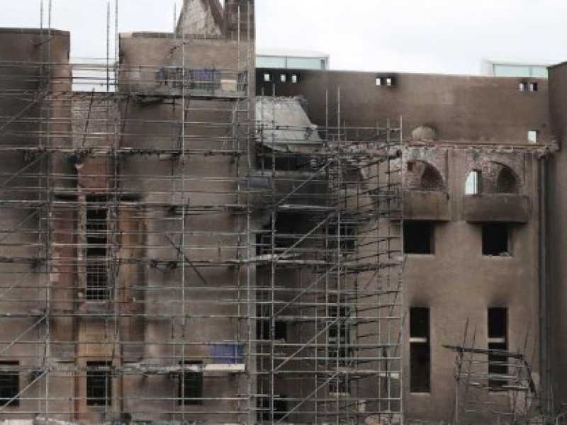 La School of Art dopo l'incendio (foto LaPresse)