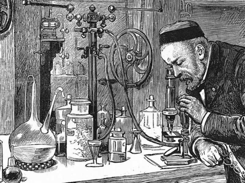 Louis Pasteur nel suo laboratorio 
