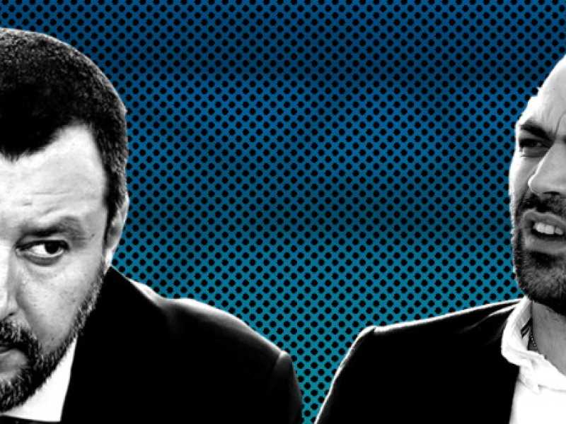 Roberto Saviano e Matteo Salvini (foto LaPresse)