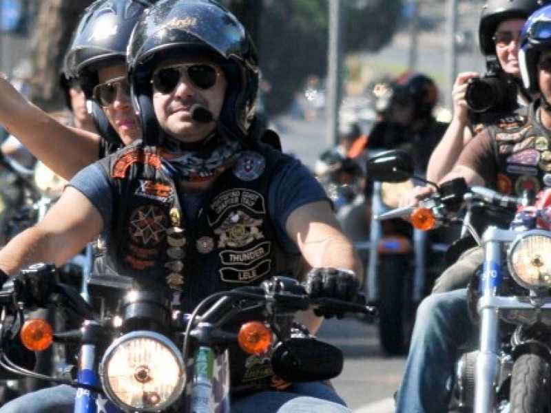Un raduno di Harley Davidson a Roma (foto LaPresse)