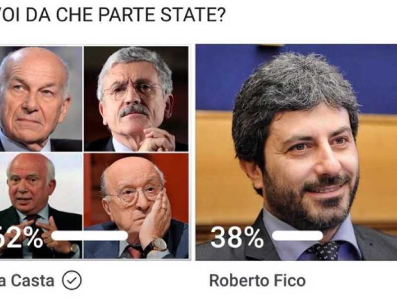Foto del sondaggio lanciato dal M5s (Foto da Facebook)