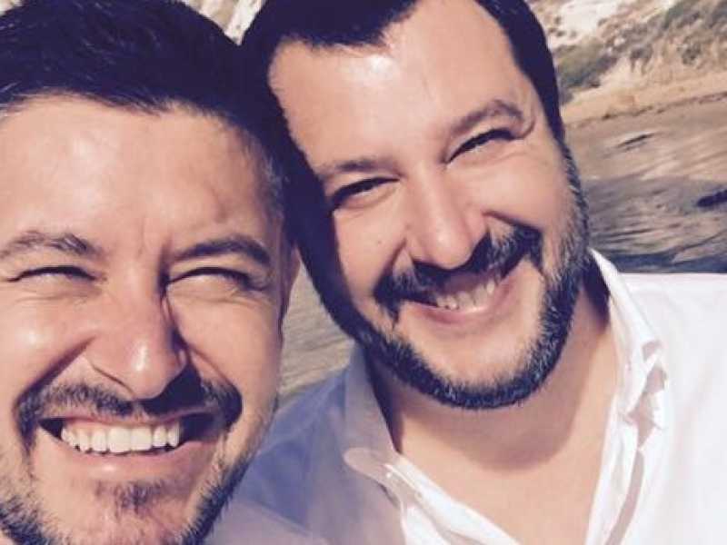 Andrea Paganella e Matteo Salvini (foto Facebook Andrea Paganella)