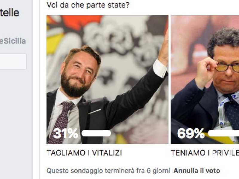 Il sondaggio lanciato sulla pagine del M5s Sicilia