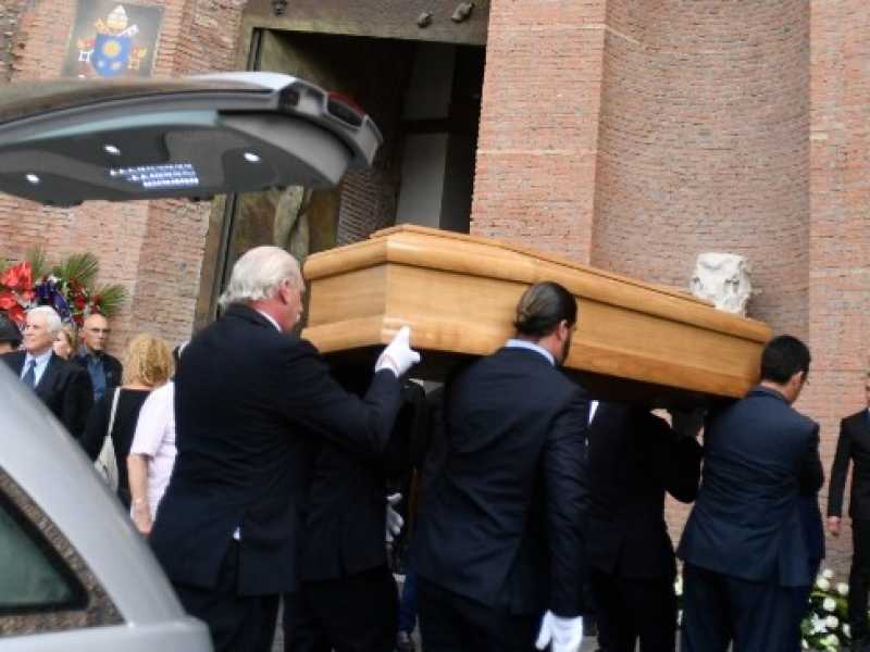 Funerali di Carlo Vanzina alla Basilica di Santa Maria degli Angeli (foto LaPresse)