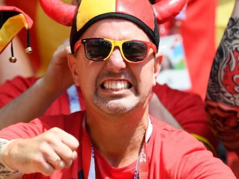 Tifosi del Belgio in Russia per seguire la nazionale (foto LaPresse)
