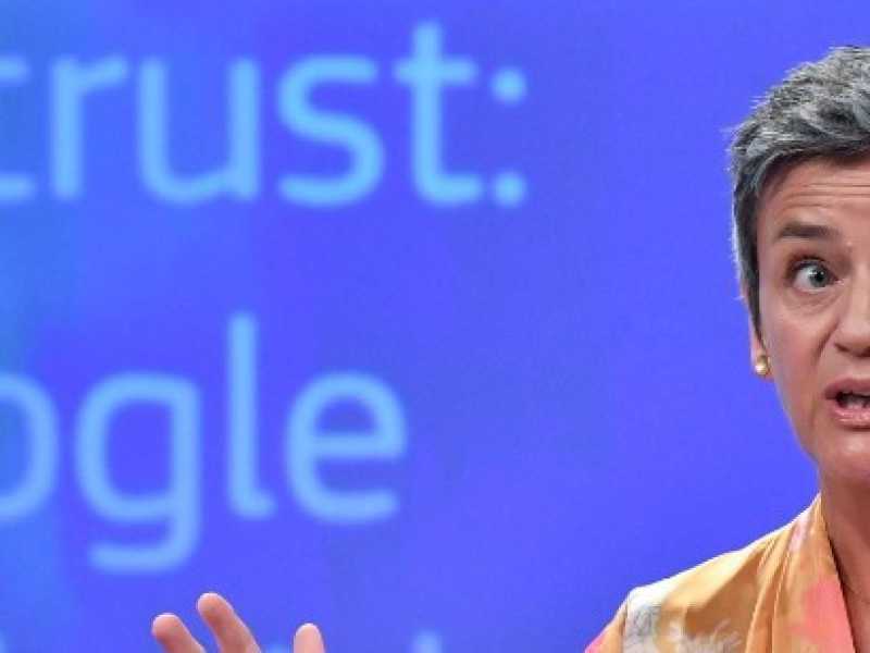 Bruxelles, Margrethe Vestager alla commissione europea (foto LaPresse)